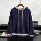 Pallaband ™️ autumn and winter new cross-border personality niche knitted hooded pullover sweater jacket loose casual wear cashmere