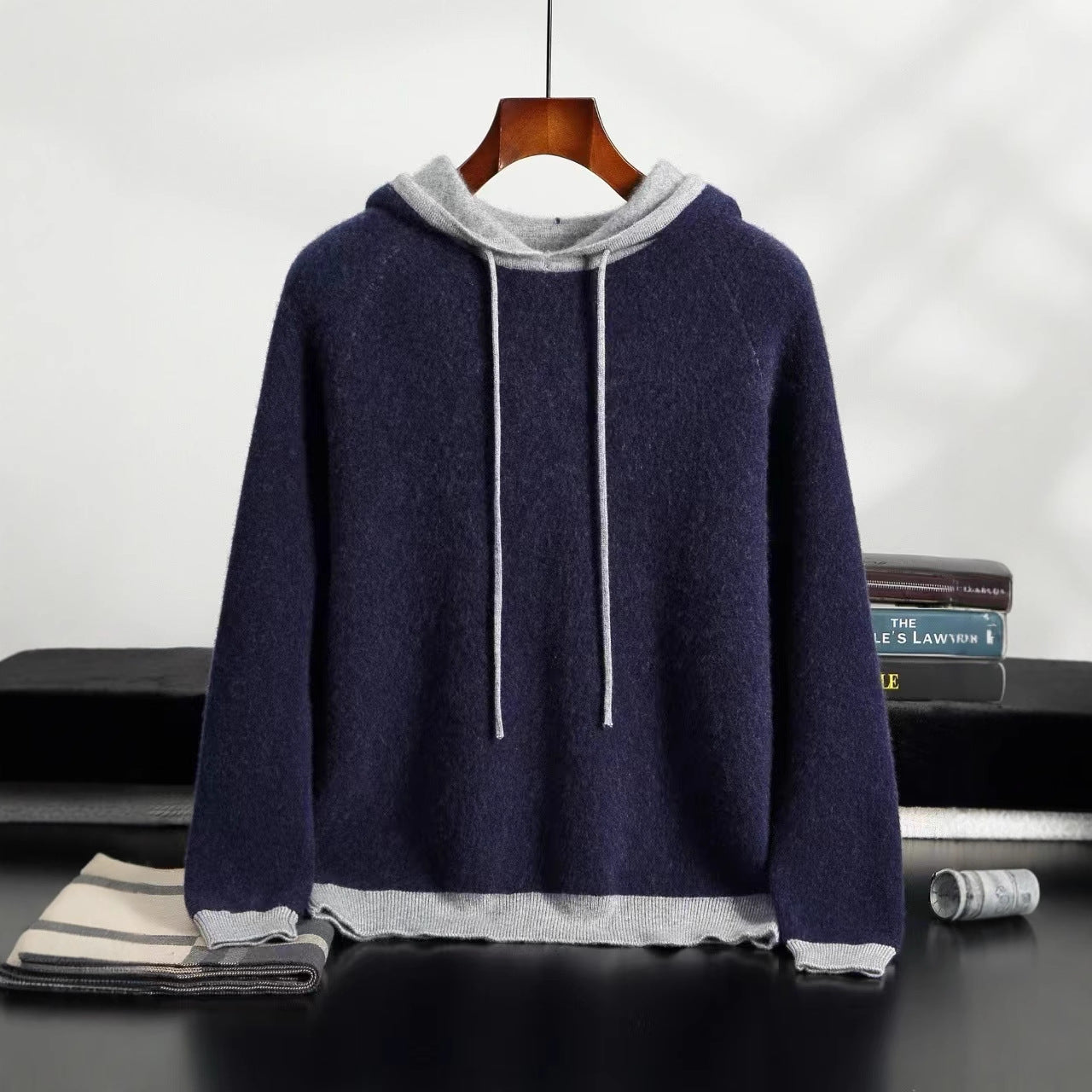 Pallaband ™️ autumn and winter new cross-border personality niche knitted hooded pullover sweater jacket loose casual wear cashmere