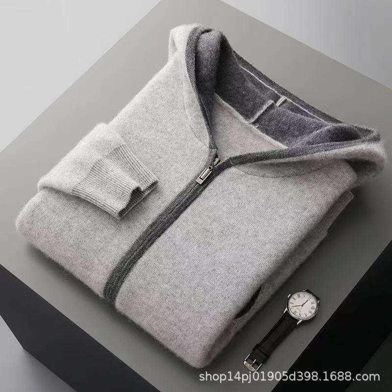 Pallaband ™️ new sweater jacket casual zipper hooded cashmere cardigan