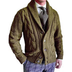 2025 autumn and winter new knitted cardigan men's lapel long-sleeved twisted sweater jacket