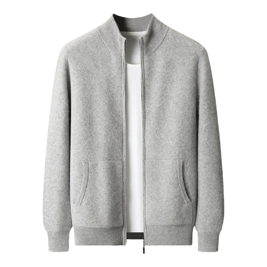 Pallaband ™️ Men's Cashmere Thickened Casual Cardigan Jacket Zipper Knitted Autumn/Winter Semi-turtleneck Sweater Fashion Top