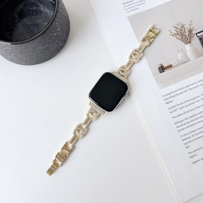 Diamond Metal Strap Alloy Crescent Shape Wristband