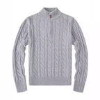 Small embroidered men's sweater half-height zipper knitted sweater business Polo bottoming shirt