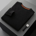 Pallaband ™️ autumn and winter cashmere sweater men's thickened contrasting pullover long-sleeved knitted sweater with warm top inside wool sweater bottoming shirt