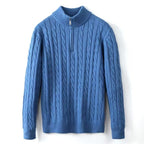 Small embroidered men's sweater half-height zipper knitted sweater business Polo bottoming shirt