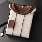 Pallaband ™️ autumn and winter new cross-border personality niche knitted hooded pullover sweater jacket loose casual wear cashmere