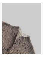 Pallaband™️ Unisex Henley collar sweater  luxury loose pullover twist design American vintage knitwear