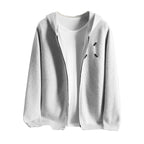 Palla band ™️ 2025 spring new men's cashmere short loose hooded long-sleeved solid color casual cardigan hoodie knitted jacket