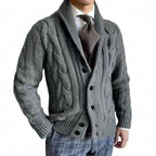 2025 autumn and winter new knitted cardigan men's lapel long-sleeved twisted sweater jacket