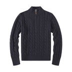 Small embroidered men's sweater half-height zipper knitted sweater business Polo bottoming shirt