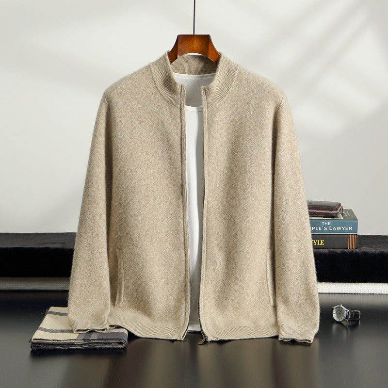 Pallaband ™️ autumn and winter cashmere sweater thickened cardigan men's double-sided knitted warm sweater cardigan