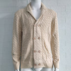 European and American knitted cardigan men's 2025 autumn/winter solid color lapel long-sleeved sweater jacket