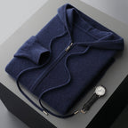 PB ™️ Men's Luxury Grade Hooded Cardigan 100% Pure Fleece Air Layer Thickened Pocket Casual Knitted Sweater Jacket SET