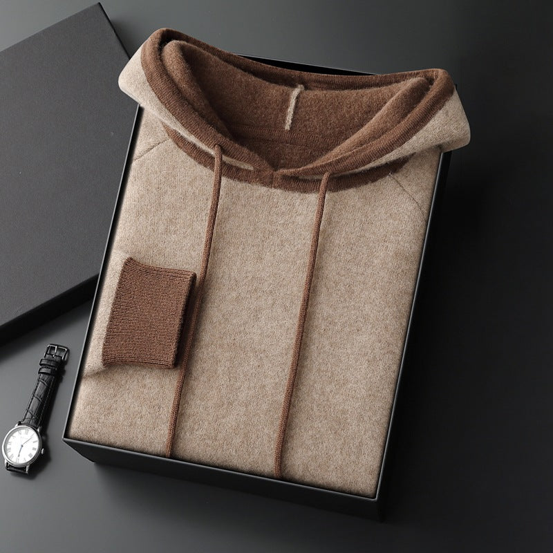 Pallaband ™️ autumn and winter new cross-border personality niche knitted hooded pullover sweater jacket loose casual wear cashmere