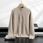 Pallaband ™️ Casual Men's Thickened Cashmere Half Turtleneck Loose Autumn/Winter Half Zipper Pullover Knitted Sweater