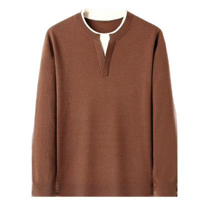 PB cashmere blended fashion long-sleeved knitted sweater