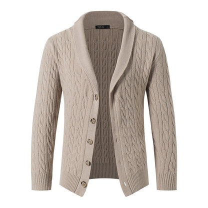 Autumn and winter new twist single-breasted button-down long sleeve thickened cardigan jacket