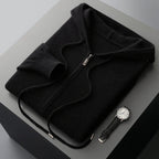 PB ™️ Men's Luxury Grade Hooded Cardigan 100% Pure Fleece Air Layer Thickened Pocket Casual Knitted Sweater Jacket SET