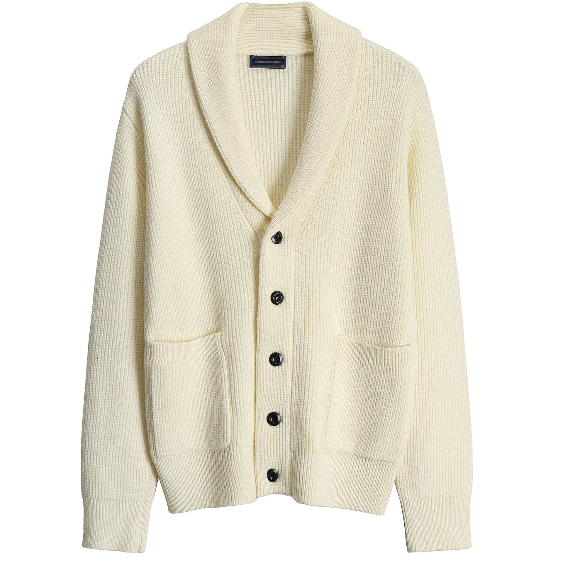 Autumn and winter high-end green fruit neck cardigan men's retro slim fit light ripe business knitted sweater popular sweater jacket