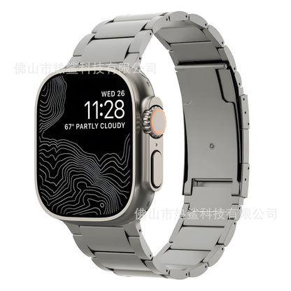 T01 Grade Apple Titanium Strap Fits All apple watch series - Adjustable Titanium Apple Watch Band with Secure Clasp - Premium Color Matching Band with Comfortable grip - Replacement Wristbands for iWatch (T01 | ULTRA Black)