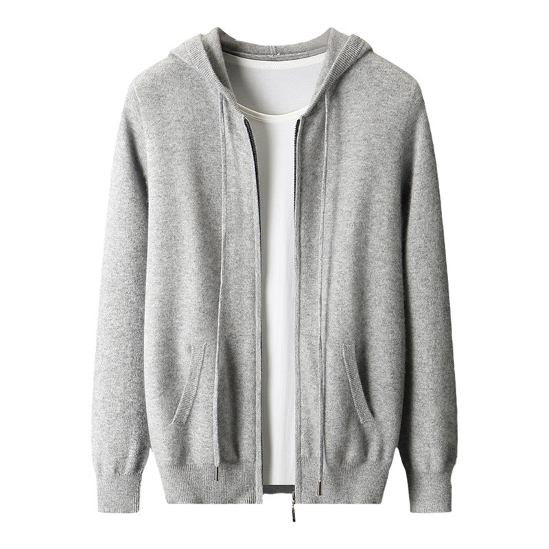 PB ™️ Men's Luxury Grade Hooded Cardigan 100% Pure Fleece Air Layer Thickened Pocket Casual Knitted Sweater Jacket SET