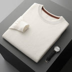 Pallaband ™️ autumn and winter cashmere sweater men's thickened contrasting pullover long-sleeved knitted sweater with warm top inside wool sweater bottoming shirt