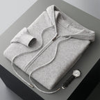 PB ™️ Men's Luxury Grade Hooded Cardigan 100% Pure Fleece Air Layer Thickened Pocket Casual Knitted Sweater Jacket SET