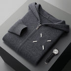 Palla band ™️ 2025 spring new men's cashmere short loose hooded long-sleeved solid color casual cardigan hoodie knitted jacket