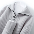 Pallaband™️Thickened simple men's knitted cardigan sweater cashmere  cross-border semi-turtleneck zipper men's loose coat