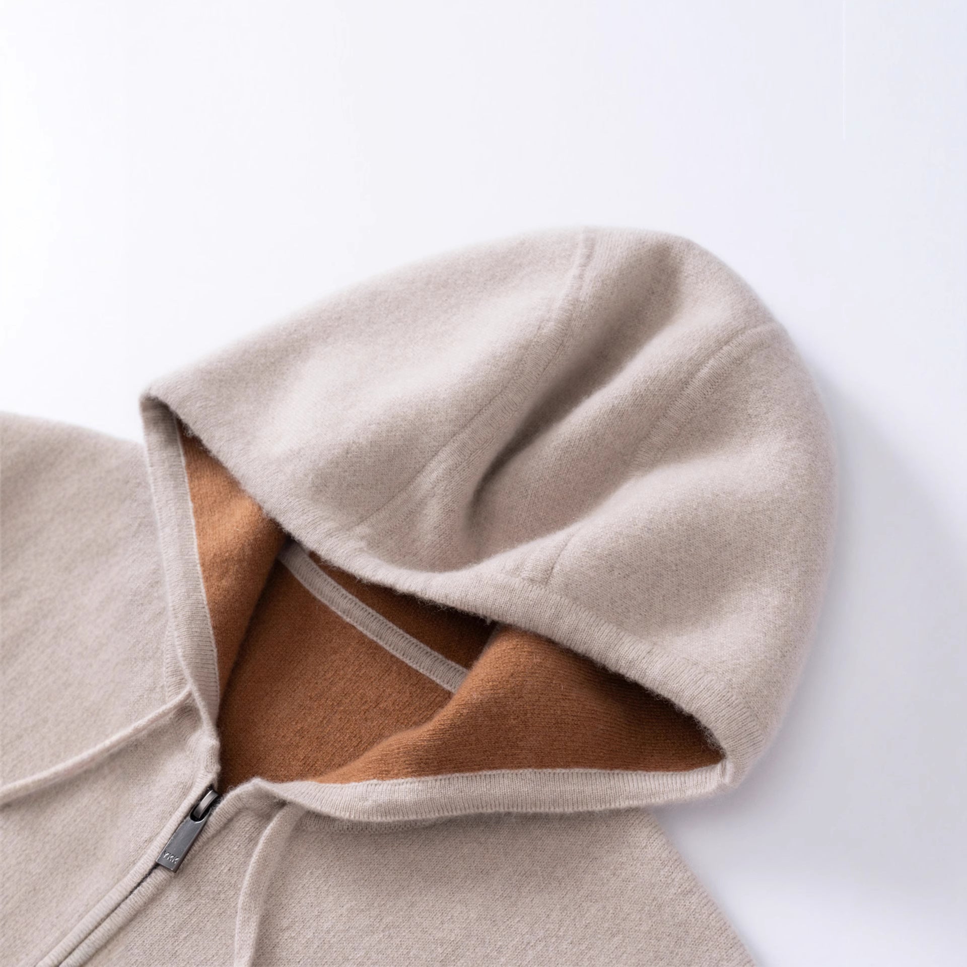 PALLABAND ™️ Albas goat 100% pure cashmere shirt men's air layer thickened hoodie zip sweater jacket