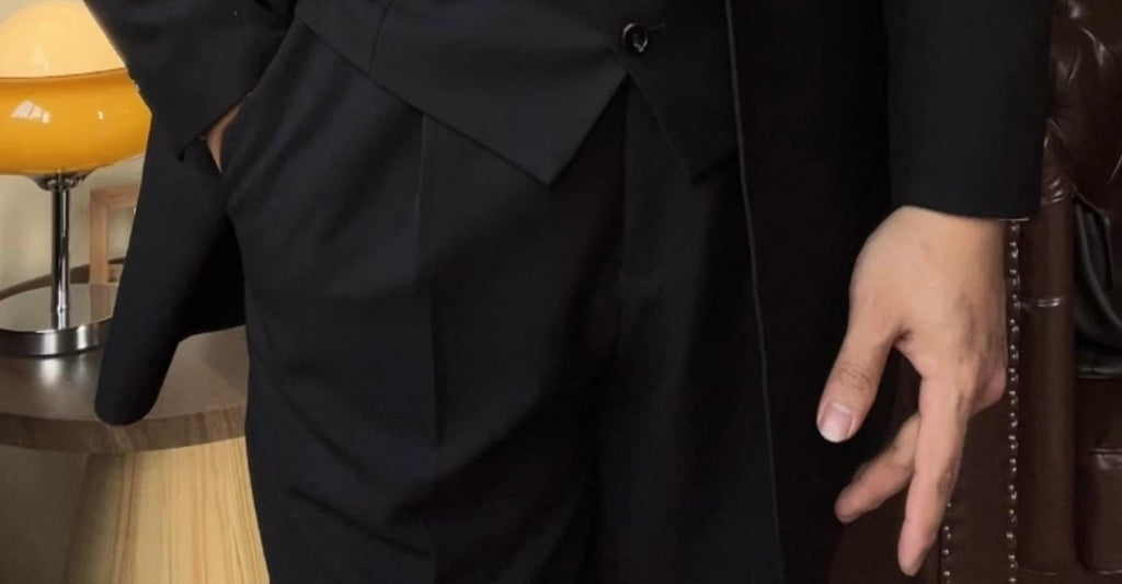 Men's mid-length lapel three-piece suit set