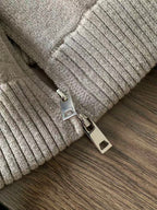 BLACK FRIDAY SALE：Pallaband™️ Sport Style High-Neck Zipper Thick  Knit Cardigan Set