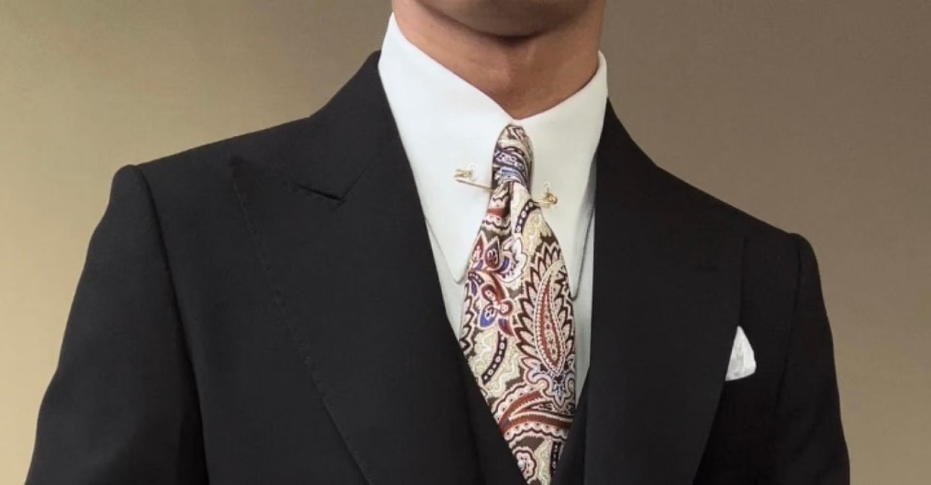 Men's mid-length lapel three-piece suit set