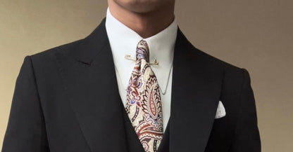 Men's mid-length lapel three-piece suit set